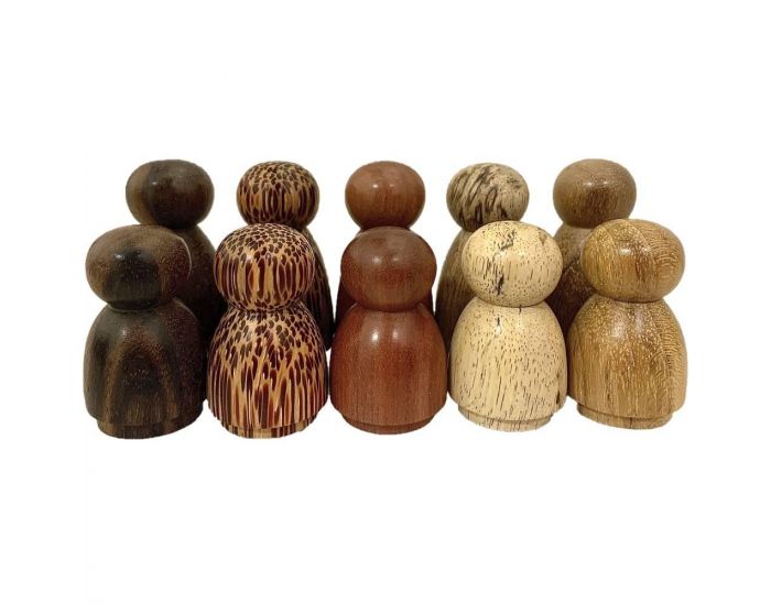 PAPOOSE TOYS Mini Hommes de la For�t en Bois Naturel - Set de 10 - D�s 3 ans