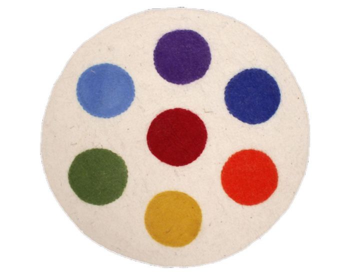 PAPOOSE TOYS Tapis en Laine Feutr�e Cercles Rainbow - 70 cm - D�s la naissance