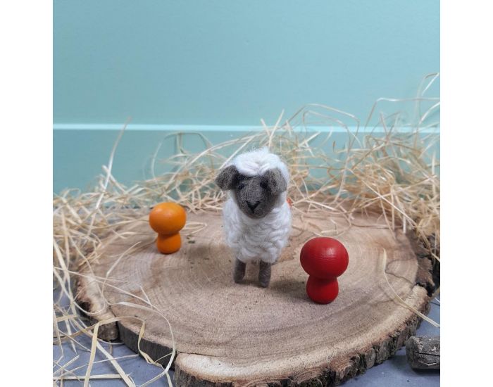 PAPOOSE TOYS Mouton 9 cm en Laine Feutr�e - Blanc - D�s 3 ans