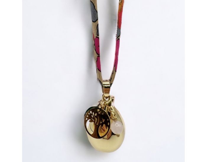 MAWEN MATERNE Bola de Grossesse - Goutte Dor - Arbre de Vie et Quartz Rose