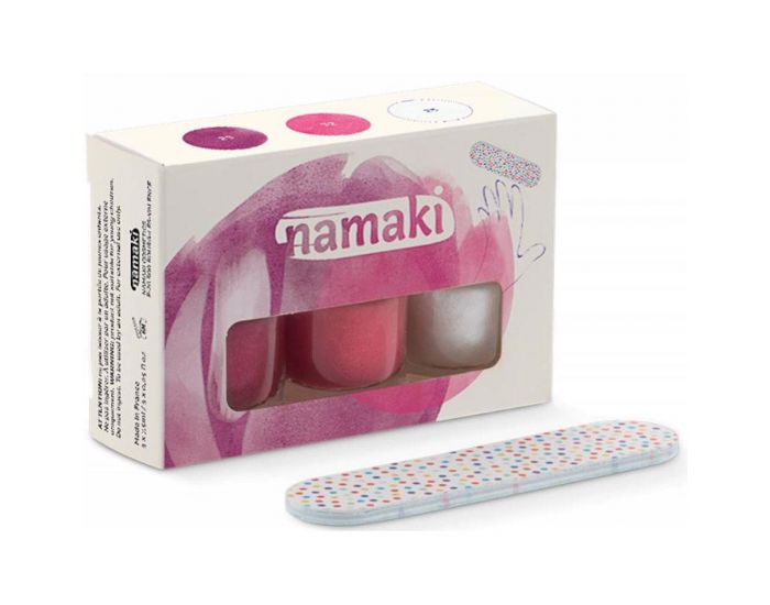 NAMAKI Coffret 3 Vernis - Sorbet Fruit� - Framboise - Fuchsia - Blanc Nacr� - D�s 3 ans