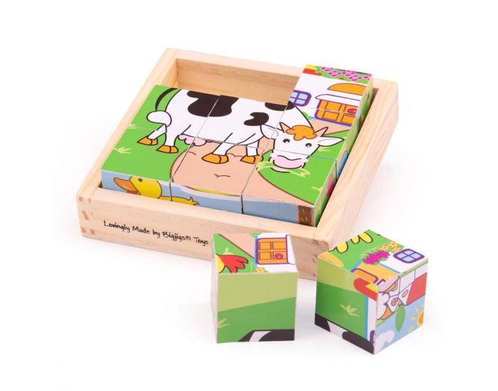 BIGJIGS TOYS Puzzle Cube - Animaux - D�s 1 an