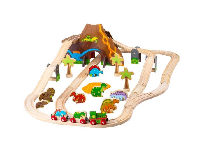 BIGJIGS TOYS Circuit de Train - Dinosaure - D�s 3 ans