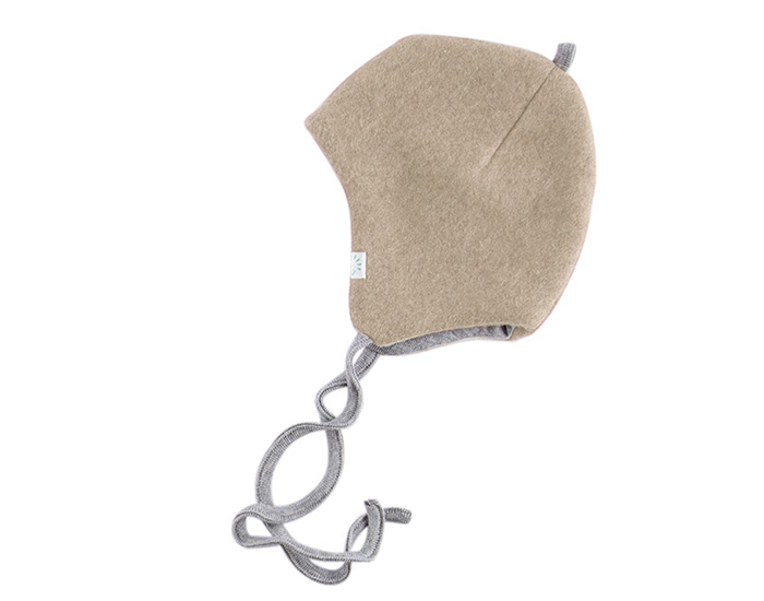IOBIO Bonnet � Nouer en Polaire de Coton Bio - Beige