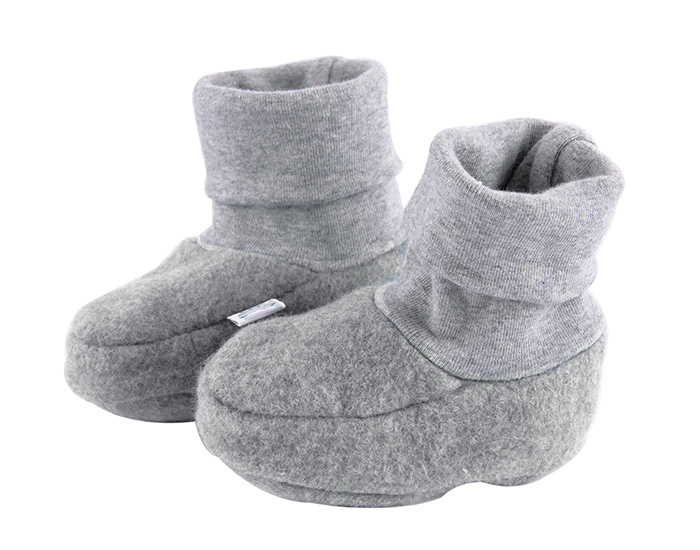 IOBIO Chaussons Bb en Polaire de Coton Bio - Gris