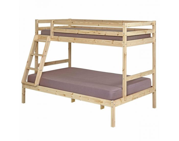 AKITEN RETAIL Pack Lit Superpos� avec 2 Matelas - Julian - Bois Naturel