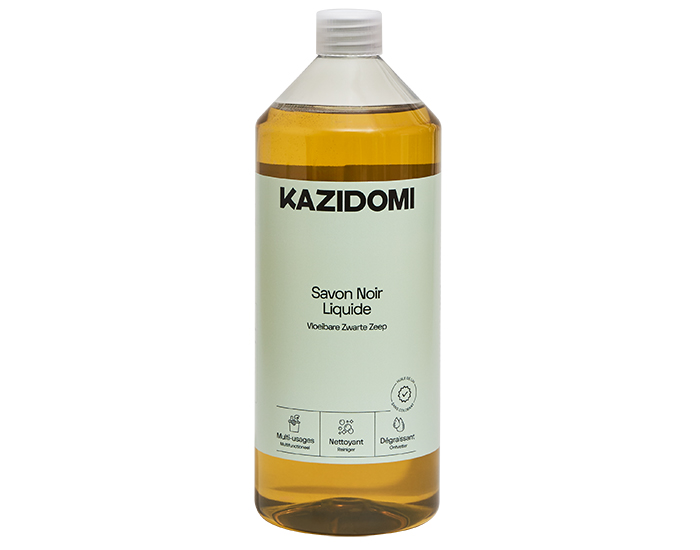 KAZIDOMI Savon Noir Liquide Huile Lin - 1050g