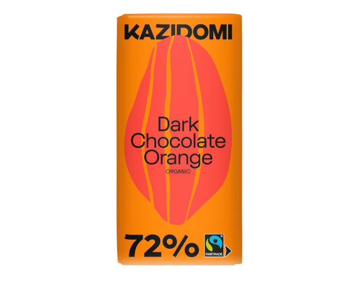 KAZIDOMI Chocolat Noir 72% Orange Bio - 85g