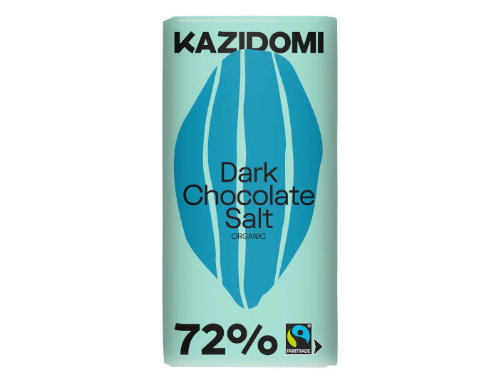 KAZIDOMI Chocolat Noir 72% Sel Bio - 85g