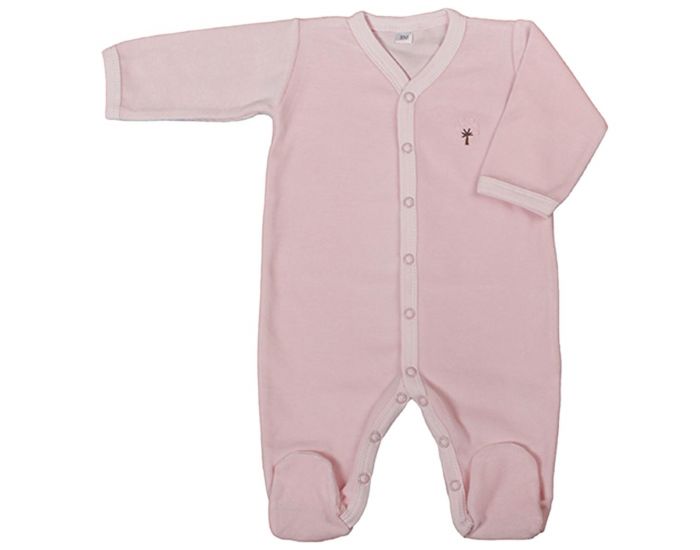 EVEIL ET NATURE Pyjama Velours Coton Bio - Rose