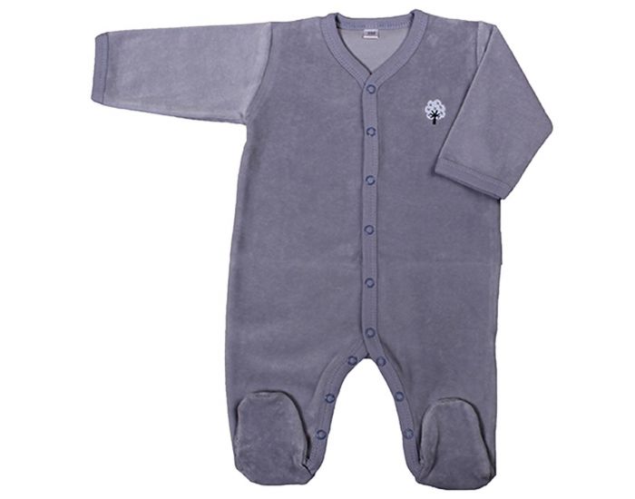 EVEIL ET NATURE Pyjama Velours Coton Bio - Oc�an