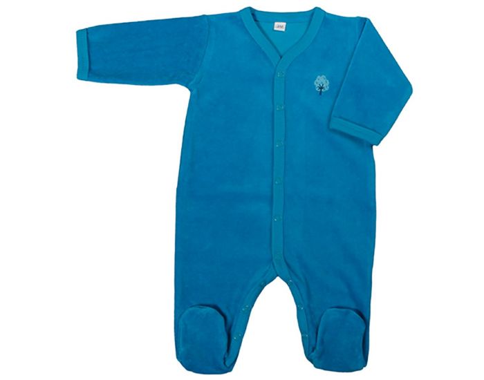 EVEIL ET NATURE Pyjama Velours Coton Bio - Lagon