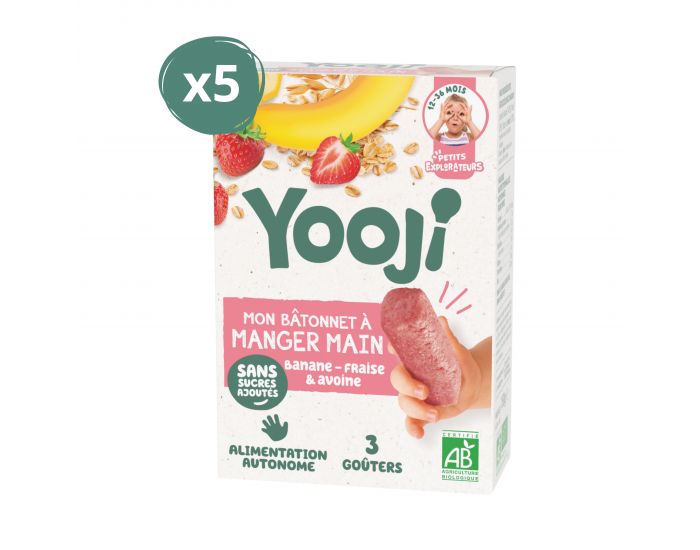 YOOJI B�tonnet � Manger-main Fraise Banane - 6 x 225 g - D�s 12 mois 