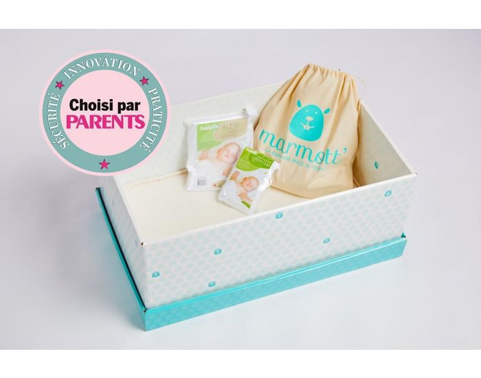 MARMOTT Babybox L'unique Bio - Berceau Evolutif en Carton et son Linge de Lit