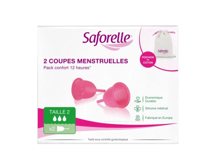 SAFORELLE Lot de 2 Coupes Menstruelles