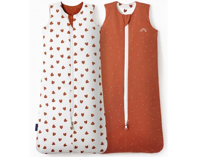 LES PETITES BILLES Gigoteuse R�versible 4 Saisons - Terracotta - Coeur - 18-36 Mois 