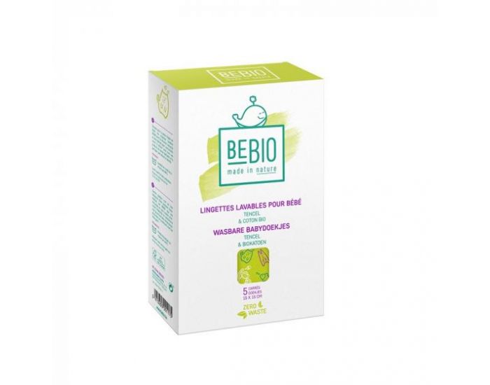 BEBIO Lingettes Lavables pour B�b� - Tencel & Coton Bio