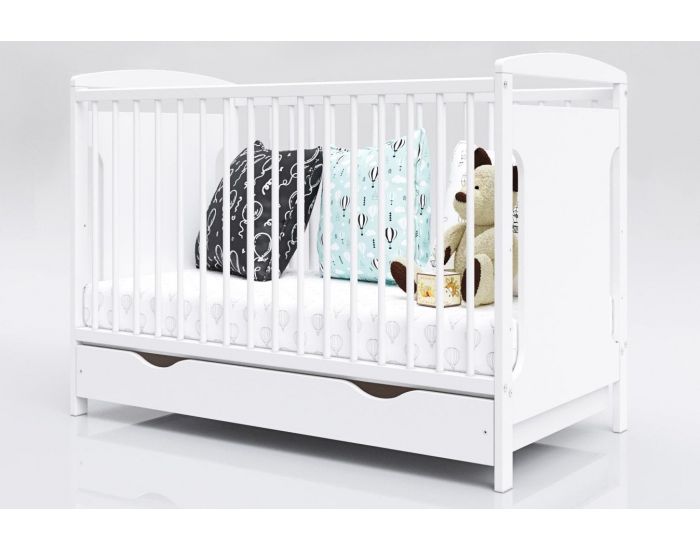 MINEA Lit Evolutif 60x120 cm avec Tiroir Margot - 60x120 cm  Blanc