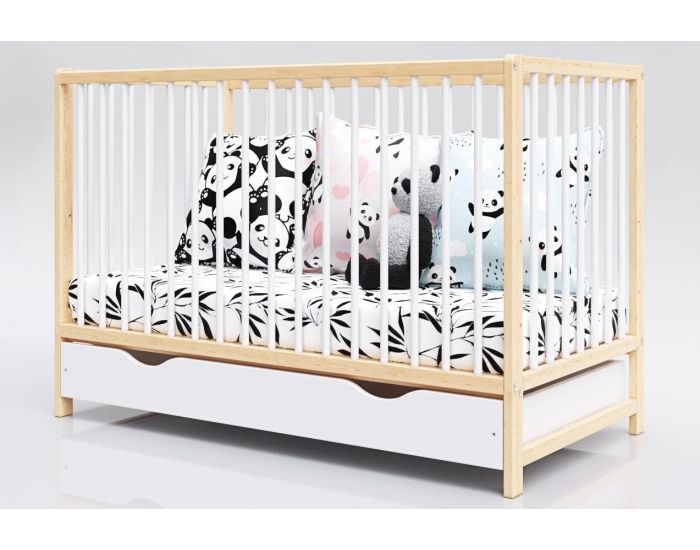 MINEA Lit Evolutif 60x120 cm avec Tiroir Mathis - 60x120 cm Bois