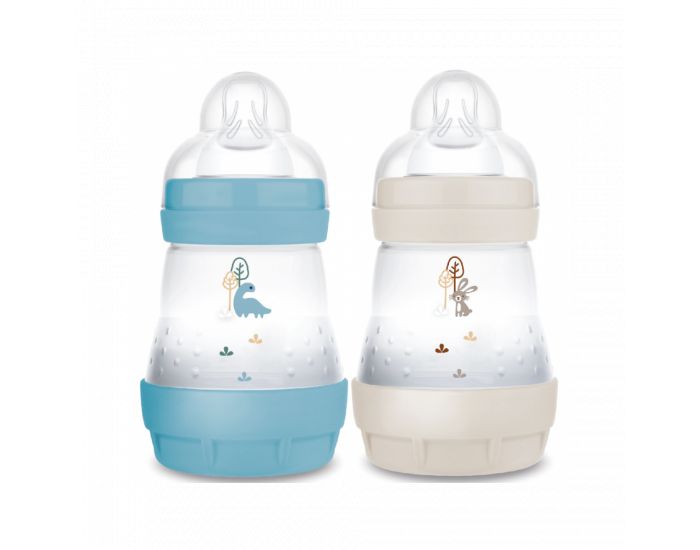 MAM Lot de 2 Biberons - Ocean et Sable - T�tine D�bit 1 - 160 Ml - D�s la naissance