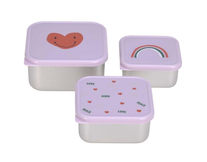 LASSIG Lot de 3 boites gigognes en inox - Happy Rascals Coeur