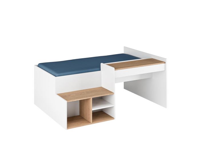 AKITEN RETAIL Lit Combin� - avec Bureau Boruto Blanc et bois