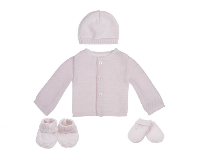 PREMIERS MOMENTS Ensemble Naissance en Coton Bio : Brassi�re, Gants, Chaussons et Bonnet - Taille 1 