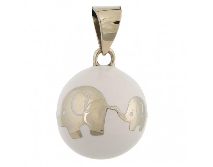 Bola de Grossesse - Collier - �l�phant Blanc Garanti sans nickel et sans plomb, plaqu� or recouvert d'une r�sine color�e
