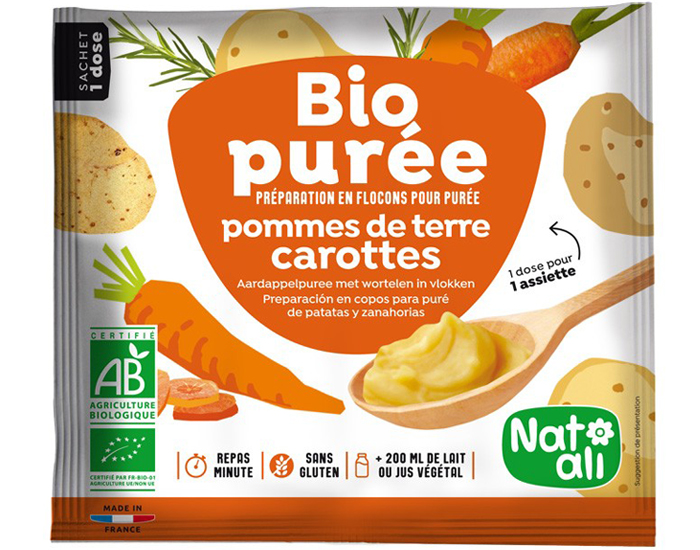 NAT-ALI Pure de Pomme de Terre Carottes - 30g