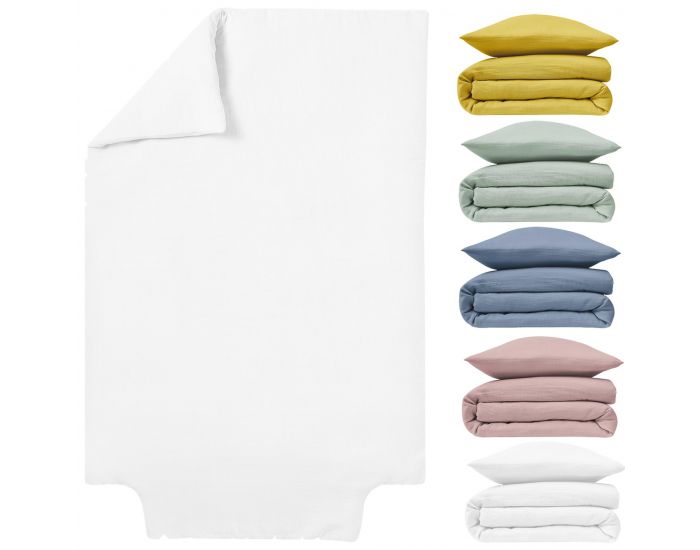 LE LIT DE MON B�B� Housse de Couette B�b� Double Gaze de Coton - Blanc  100x140 cm