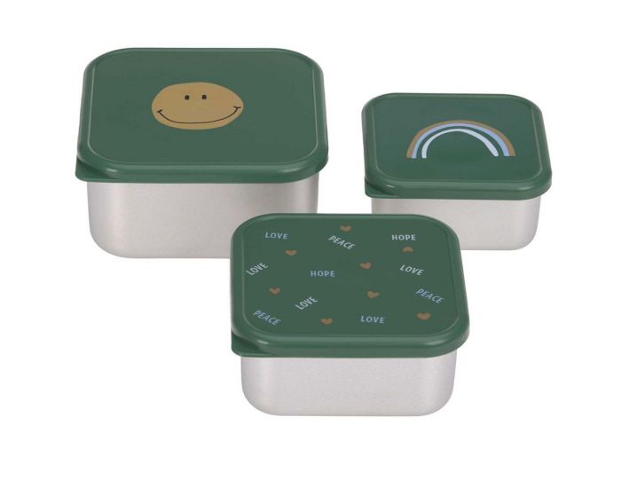 LASSIG Lot de 3 Boites Gigognes en Inox - Happy Rascals - Smile 