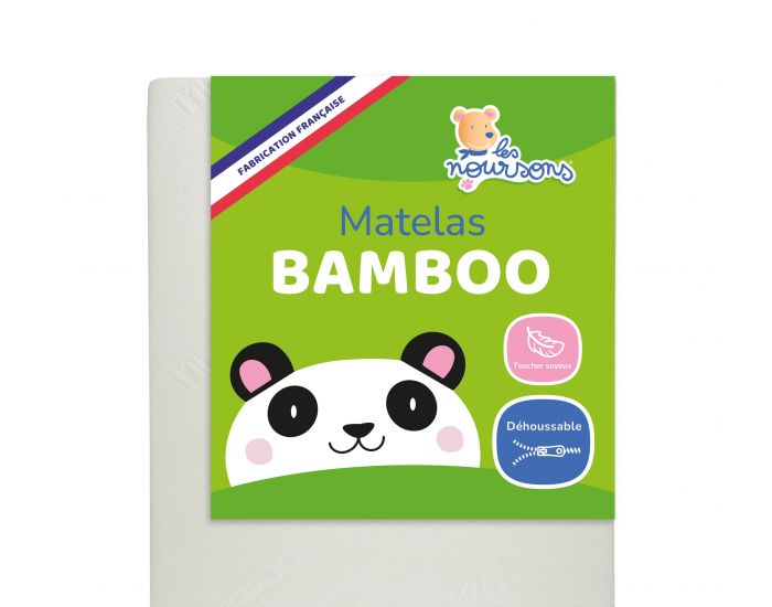 LES NOURSONS Matelas Bb Bamboo - Dhoussable - 10 cm