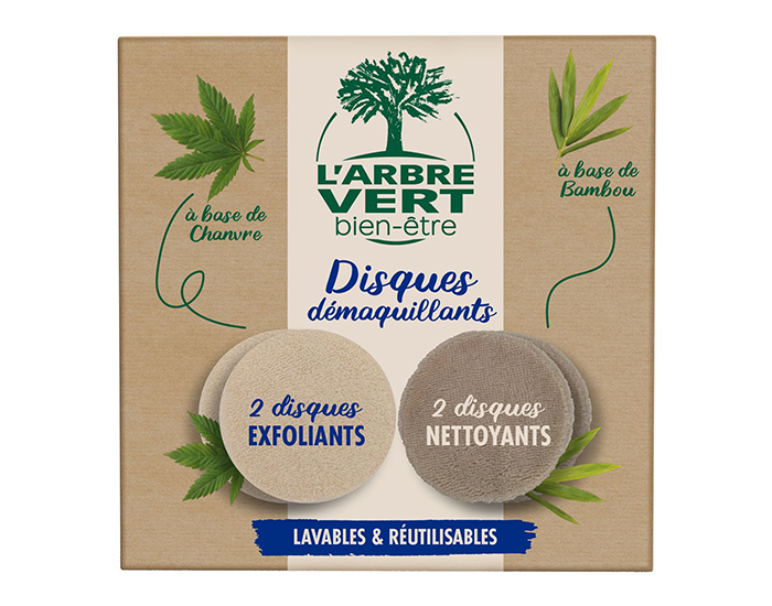 L'ARBRE VERT BIEN-TRE Coffret Pads Dmaquillant Lavables - 4 Units 