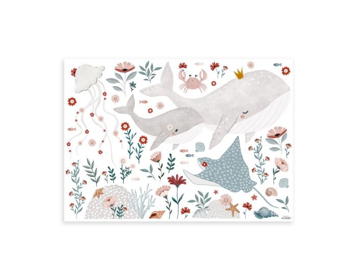 LILIPINSO Stickers - Ocean Field - Oc�an, Animaux et Fleurs 