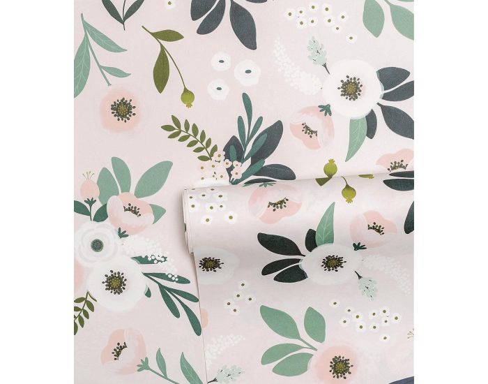 LILIPINSO Papier Peint - Wonderland - Fleurs d'An�mones - Rose Rouleau 10 m
