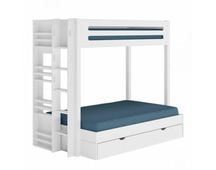 AKITEN RETAIL Pack Lit Superpos - Gigogne - 4 Places avec Matelas - Isa