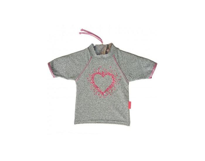 MAYOPARASOL Coeur Fruit Tshirt Top - Manches Courtes Anti-UV - Gris