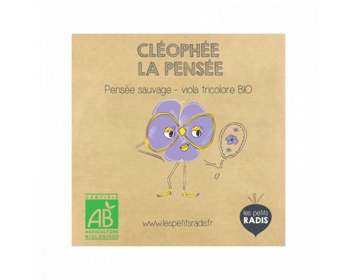 LES PETITS RADIS Mini Kit de Graines Bio - Cl�oph�e la Pens�e - D�s 3 ans 