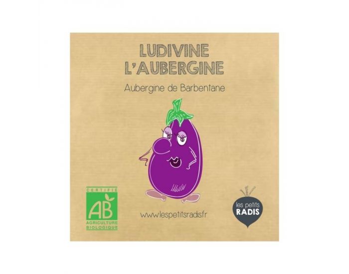 LES PETITS RADIS Mini Kit de Graines Bio - Ludivine l'Aubergine - D�s 3 ans 
