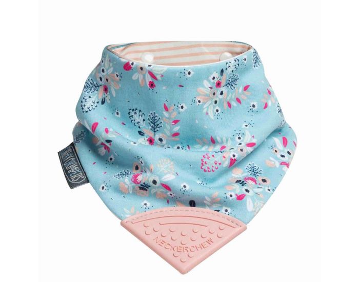 CHEEKY CHOMPERS Bavoir Bandana avec Embout de Dentition - Fleurs