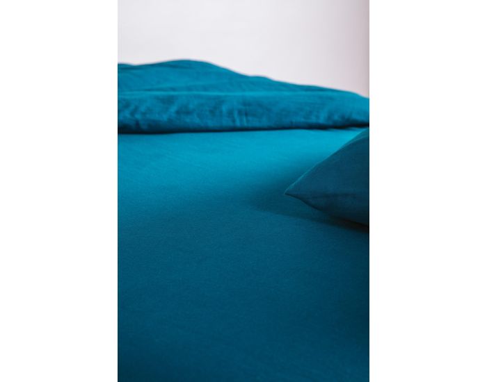 KADOLIS Drap Housse Adulte - Coton Bio - 80 Fils - Bleu Nuit