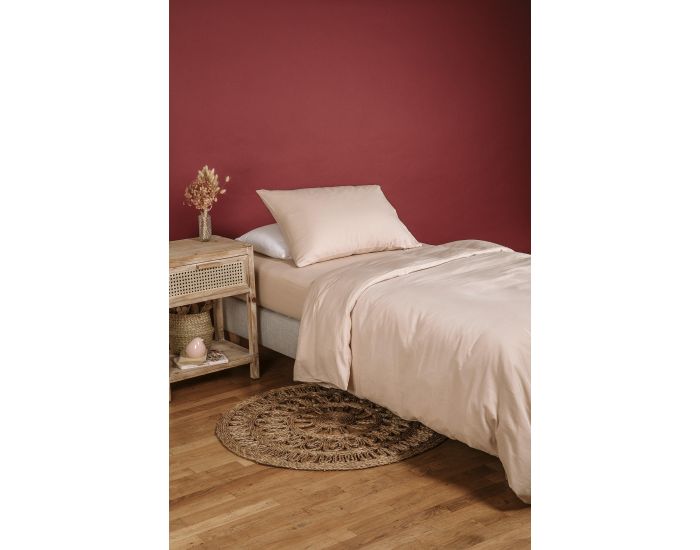 KADOLIS Taie d'Oreiller - 100% Coton Bio - 80 Fils - Rose Nude