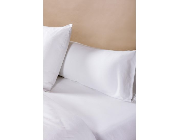 KADOLIS Taie de Traversin - 100% Coton Bio - 80 Fils - Blanc 140 cm