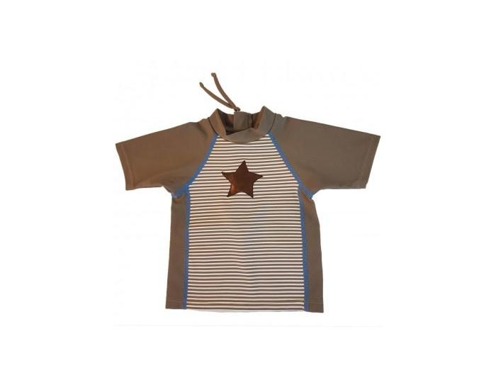 MAYOPARASOL Etoile Tshirt top manches courtes anti-UV Marron