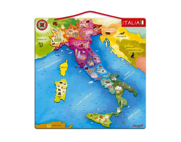 JANOD Puzzle Magn�tique - Carte d'Italie - D�s 6 ans
