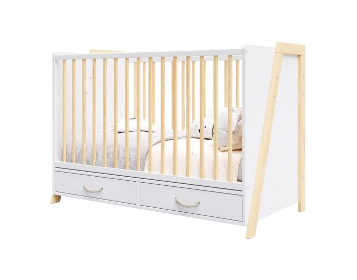 PREMIERS MOMENTS - Lit B�b� Evolutif et Bureau 2 en 1- Liv - 120x60 cm