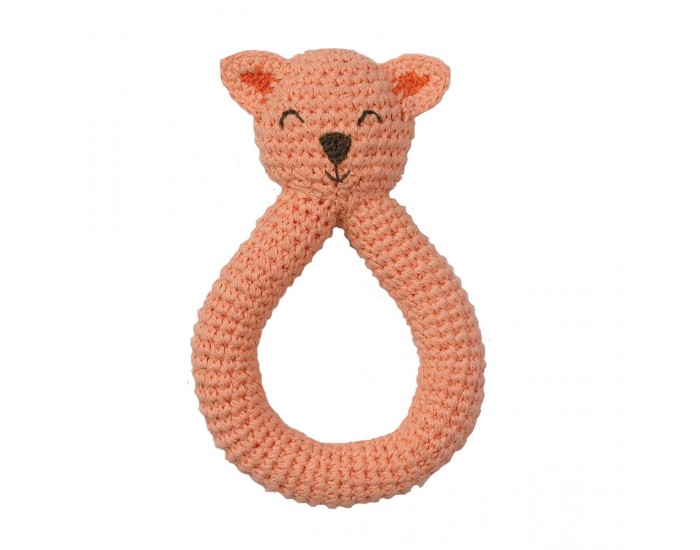 HOPPA Hochet en Crochet Chat rose