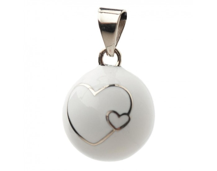 BABYLONIA Bola - Bijou de Grossesse Blanc double coeur