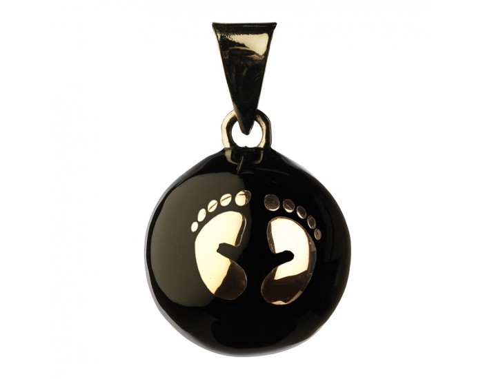 BABYLONIA Bola - Bijou de Grossesse Noir avec pieds argents