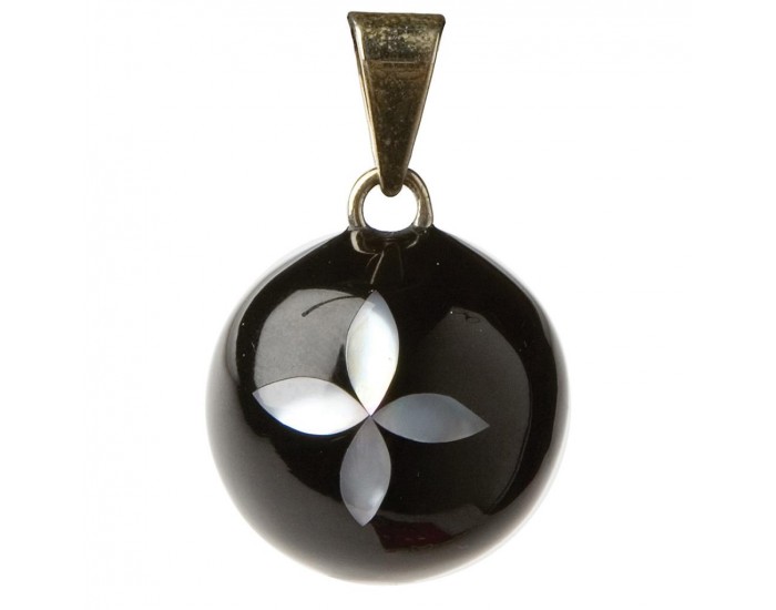 BABYLONIA Bola - Bijou de Grossesse Noir fleur nacre